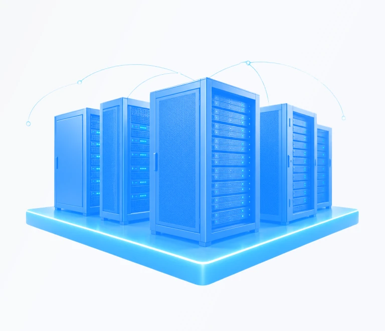 Illustration of a group of server racks